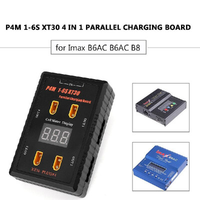 

P4M 1-6S XT30 4 IN 1 Parallel Charging Board XT30 Plug Battery Charge Adapter Plate for Imax B6AC B6AC B8