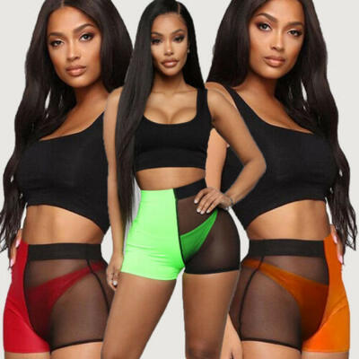 

NEW Ladies Hot Pants Gym Biker Tights Women Sexy Gauze Multicolor Cycling Shorts