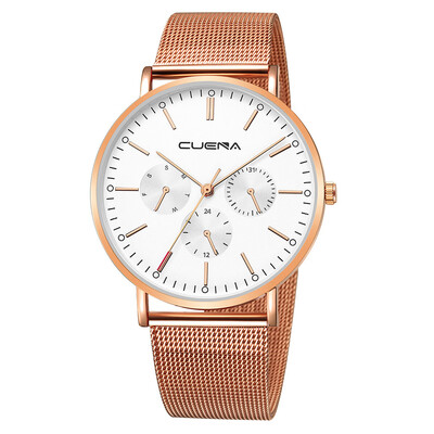 

Gobestart Fashion Mens Watch Slim Mesh Steel Waterproof Minimalist Wrist Watches
