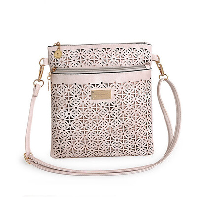 

Women Hallow Out Flower Shoulder Bags Female PU Leather Small Messenger Bag Hobo Satchel Purse Casual Tote T20