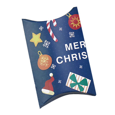 

5\\10Pcs New Present Pouch Xmas Tree Elk Christmas Pillow Shape Box Kraft Gift Bag Paper Candy Boxes