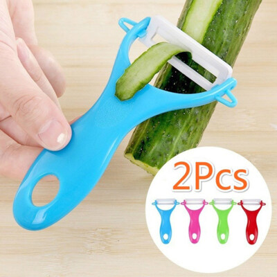 

2Pcs Vegetable Fruit Ceramic Potato Peeler Parer Cooking Tool Kitchen Gadget