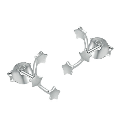 

Women Silver Star Line Pattern Allergy Free Ear Stud Girls Mini Earring Jewelry Birthday Gifts