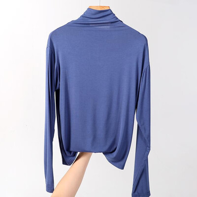 

Fashion Women Mock Turtleneck Tops T-shirt Long Sleeves Solid Stretch Elegant Spring Tees Shirts Pullovers Plus Size Casual Tops