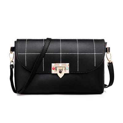 

Lattice Shoulder Messenger Packs Casual PU Leather Women Crossbody Bags