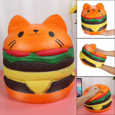

Siaonvr Squishies Kawaii Jumbo Hamburger Cat Slow Rising Cream Scented Stress Relief Toy