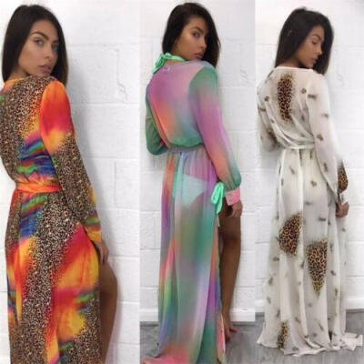 

Womens Bikini Cover Up Swimwear Beach Maxi Wrap Skirt Sarong Kimono Kaftan Dress