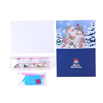 

5D Diamond Painting Christmas Cards Diamond Embroidery Birthday Paper DIY Greeting Postcards Cartoon Craft Kids Gift