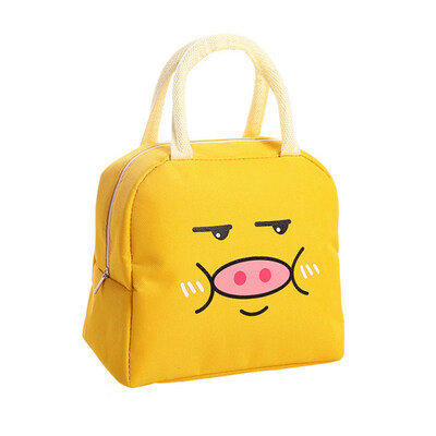 

Cute Pig Print Thermal Insulation Office Picnic Food Bento Lunch Tote Bag Pouch