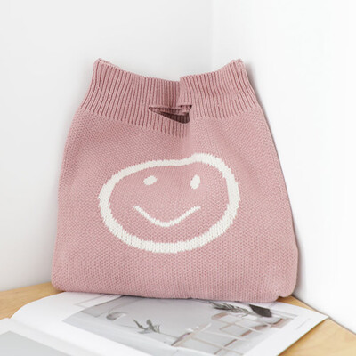 

Big Capacity Wool Knitting Smile Face Casual Tote Bag Women Crossbody Bag