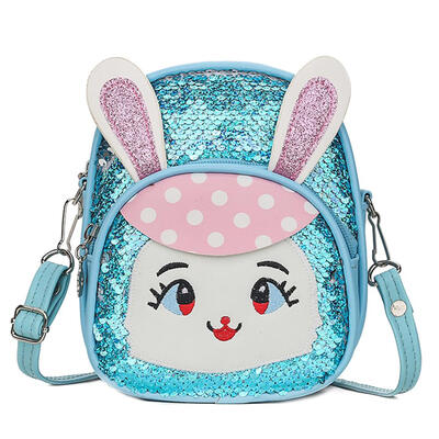 

Sequin Rabbit Shoulder Crossbody Bags Kids Girls Backpacks Leather Knapsack