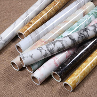

5m Marble Pattern Water-resistant Moistureproof Removable Self Adhesive Wallpaper Peel & Stick PVC Wall Stickers for Living Room B