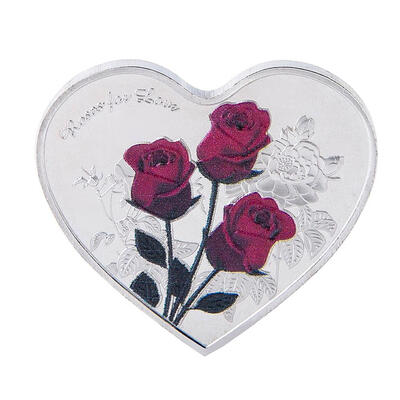 

38mm Love Heart Rose Commemorative Coin I Love You Valentines Day Currency