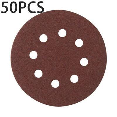 

50Pcs 5Inch 40 Grit Hook Loop Pads Sanding Disc Sandpaper Sheet Sander