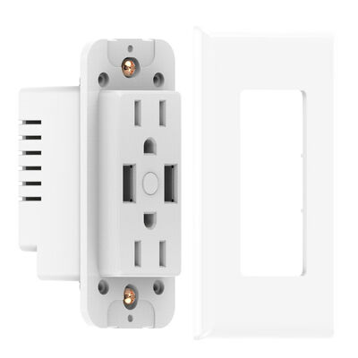 

Smart Wall Outlet Wifi Dual USB Socket Remote Control Fit for Alexa Google Home