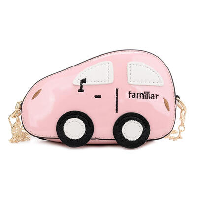 

Cute Car Shaped Shoulder Handbags Kids Girls Boys Leather Chain Satchel Bag