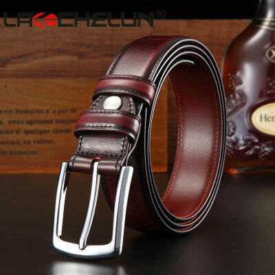 

The first layer of leather mens pin buckle belt retro foreign trade alloy buckle leather belt custom