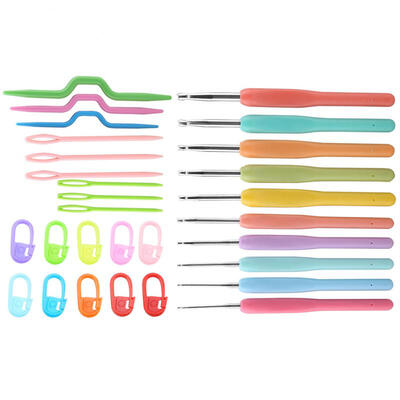 

Greensen 29pcs Aluminum Crochet Hooks Set Smooth Knitting Needles Tools Soft TPR Handle with Accessories