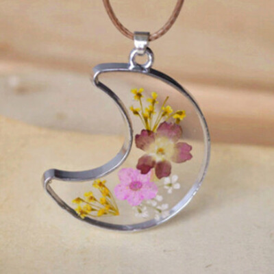 

Lovely Real Selling Flowers Locket Necklace Jewelry Fashion Personality Moon
