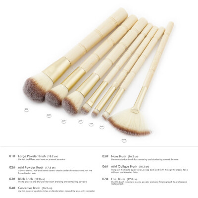 

〖Follure〗7PCS Wood Cosmetic Eyebrow Eyeshadow Brush Makeup Brush Sets Tools