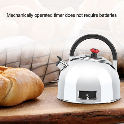 

Greensen Teapot Shaped 60 Minutes Kitchen Timer Stainless Steel Mechanical Wind-Up Timer Time Reminder