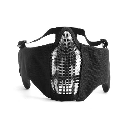 

ZL-V12 Half-face Mesh Mask with Ear Protection Impact-resistance Protective Mask Carbon Steel Mesh for Outdoor CS Paintball Match