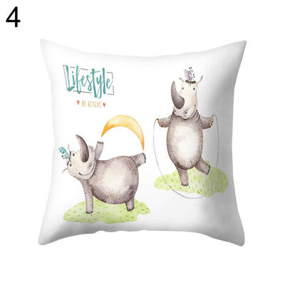 

Rabbit Elephant Square Throw Pillow Case Cushion Protector Cover Bedding Article