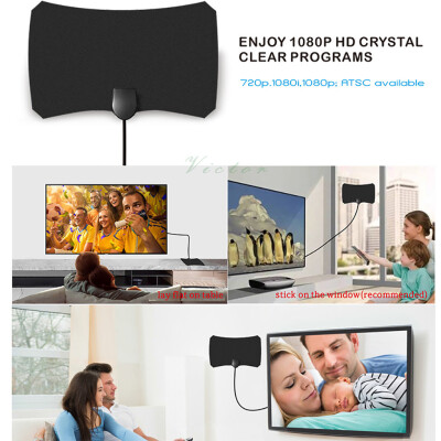 

〖Follure〗HDTV ATSC DVB Universal DTMB Thin Film Indoor Digital Television Flat Antenna