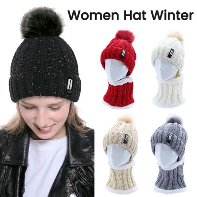 

Fashion Womens Cable Knitted Bobble Hat Plain Beanie Very Warm Winter Pom Wooly Cap