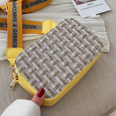 

Small bag women 2019 new tide Korean version of woolen cloth summer broadband bag shoulder slung small square bag tide