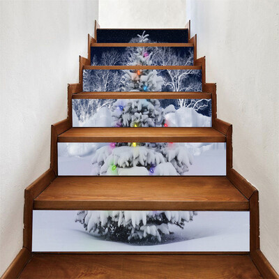 

〖Follure〗6Pcs Christmas Staircase Stair Riser Floor Sticker DIY Wall Decal Stairs Decal