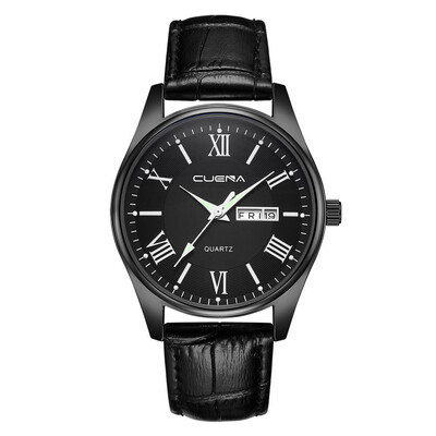 

Gobestart Mens Military Leather Date Quartz Analog Army Casual Dress Wrist Watches