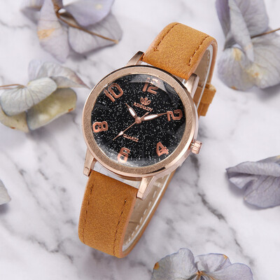 

RM Luxury Temperament Lady Irregular Mirror Leather Belt Watch Analog Quartz Watch