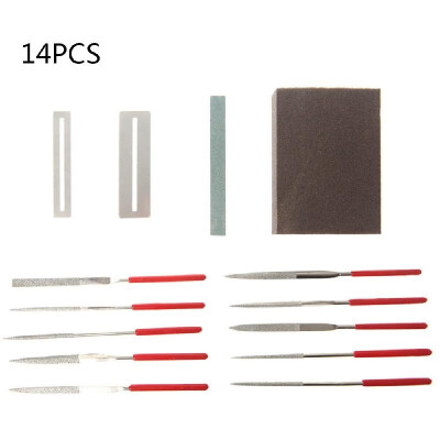 

14PcsSet Guitar Fret Repairing Tool Set Guitar Instrument Repair Tool Kit Grinding Stone Sponge Frets Nut File Set