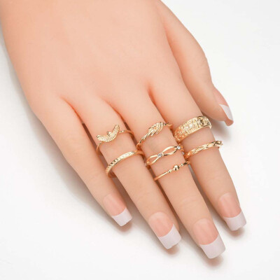 

12PCSSet Boho Women Stack Plain Above Knuckle Ring Midi Finger Tip Rings Gold