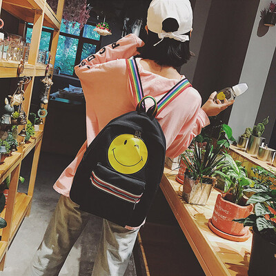 

Tailored Women Canvas Leisure Package Single Shoulder Bag Smiling Face Schoolbag BK