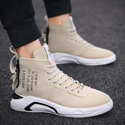 

mens shoes summer 2019 new style of casual power autumn social spirit small group red high-help canvas skate shoes