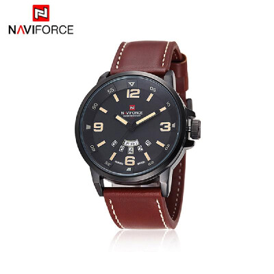 

NAVIFORCE Practical 3ATM Water Resistance Quartz Wristwatch PU Leather Strap High Quality Watch with Function of Date Week