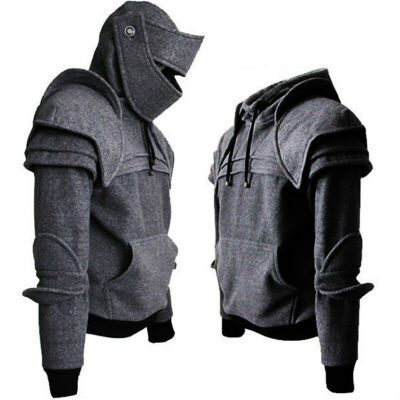 

Men Mask Knight Hoodie Sweatshirt Oversized Coat Jacket Hooded Pullover Outwear