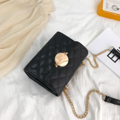 

Casual temperament Sen wild slanting small square bag 2019 new Korean fashion simple rhombic chain shoulder bag