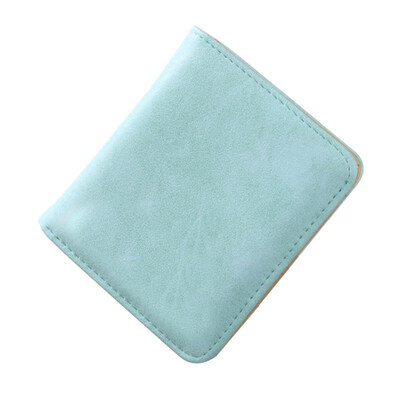

Lady Fashion Solid Color Multi Slots Faux Leather Short Wallet Clutch Coin Purse