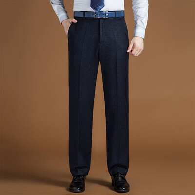 

WENGUANGUO winter thickening plus velvet mens trousers straight high waist free hot loose warm formal suit suit pants 7959