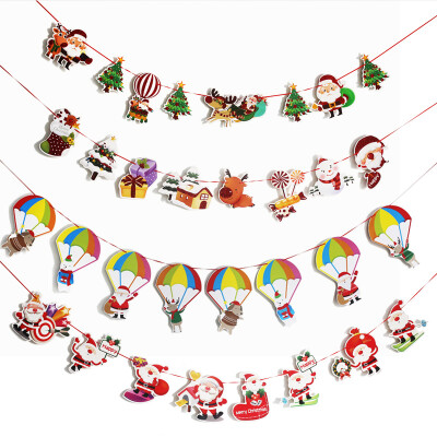 

Many memories of Christmas decorations Christmas flag flag diy Christmas tree ornaments children Christmas gift ceiling Christmas Christmas scene layout cartoon pull flag 4 loaded