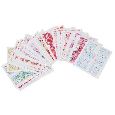 

24 Sheets Nail Stickers Flower Water Decals Transfer Floral Nail Wrap