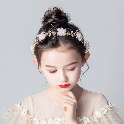 

Childrens tiara flower wreath set girl hair accessories princess headband Korean girl flower headband hair band performance