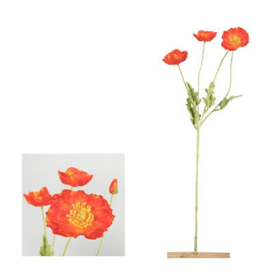 

Simulation poppy fake flowers floral wedding home decoration potted plants Orange