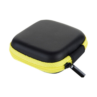 

Gobestart Mini Zipper Hard Leather Earphone Storage Bag Earphone Pouch Box