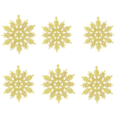 

Gobestart 6PcsSet Glitter Snowflake Christmas Ornaments Xmas Tree Hanging Decoration10cm