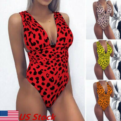 

Womens One-Piece Swimsuit Beachwear Swimwear Push-up Monokini Bikini Bathing US