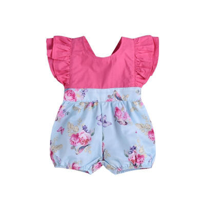 

Newborn Baby Girl Summer Romper Floral Ruffle Bodysuit Clothes Outfits